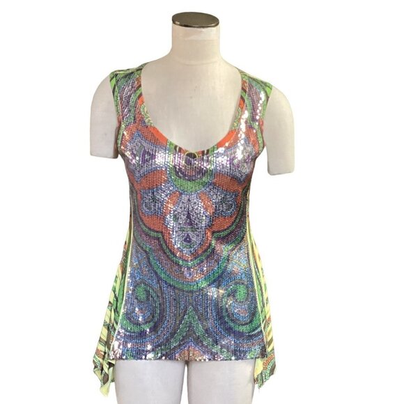 The Pyramid Collection Sequin Tank Top Sz S #161G - Picture 1 of 7